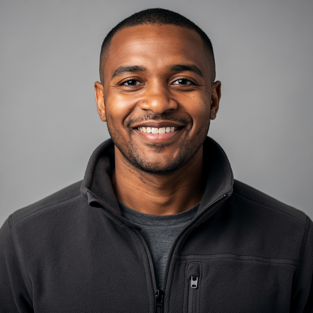 Portrait of a man field camera operator smiling